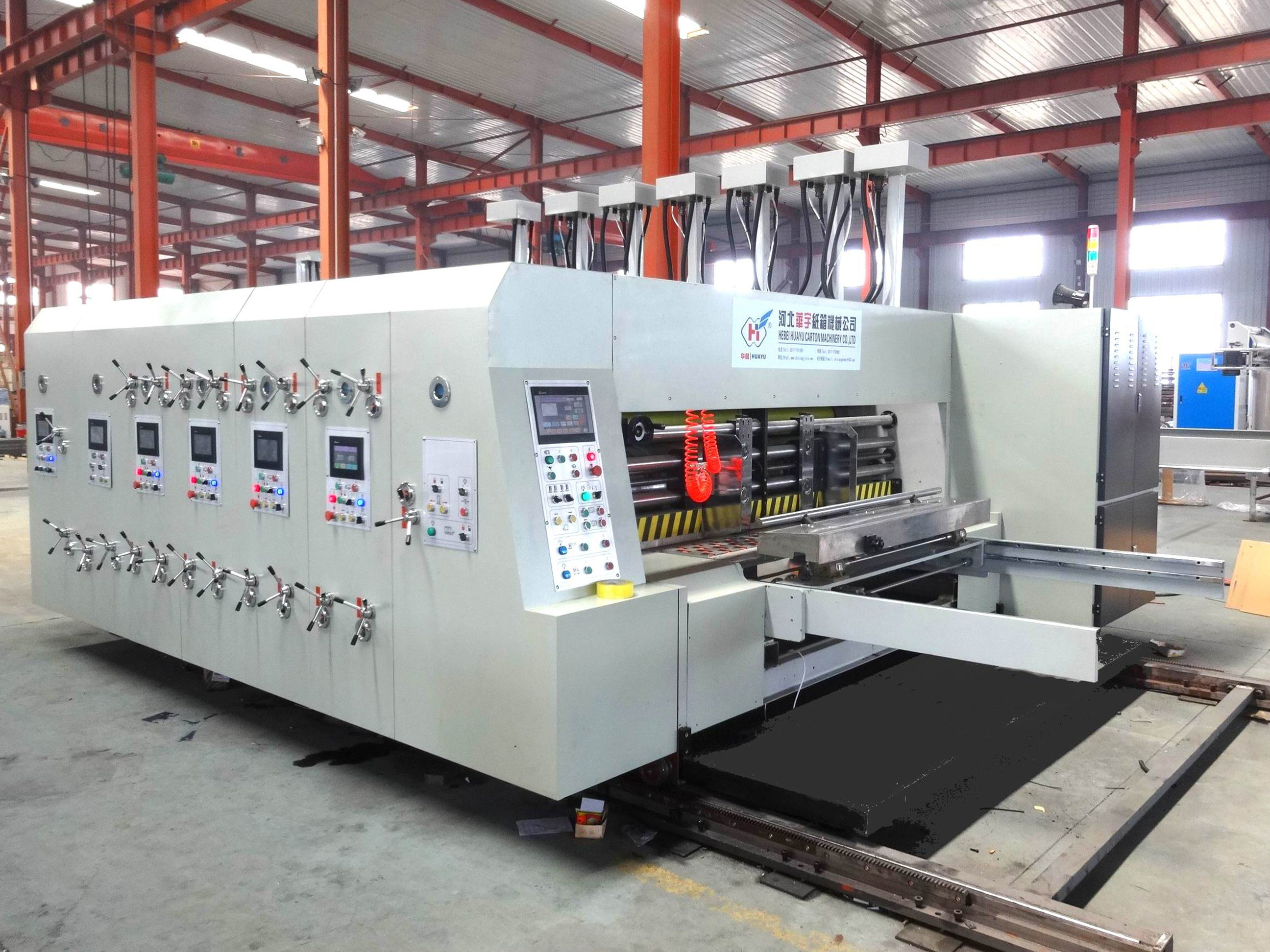 HUAYUB series automatic flexo printer slotter（die cutter）stacker machine
